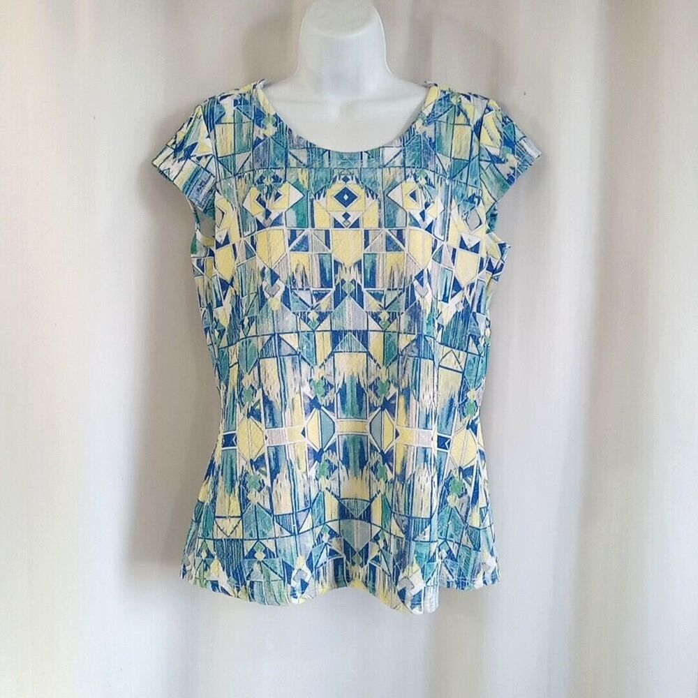 Nurture Top Women's Size Medium Metallic Thread Embellished *